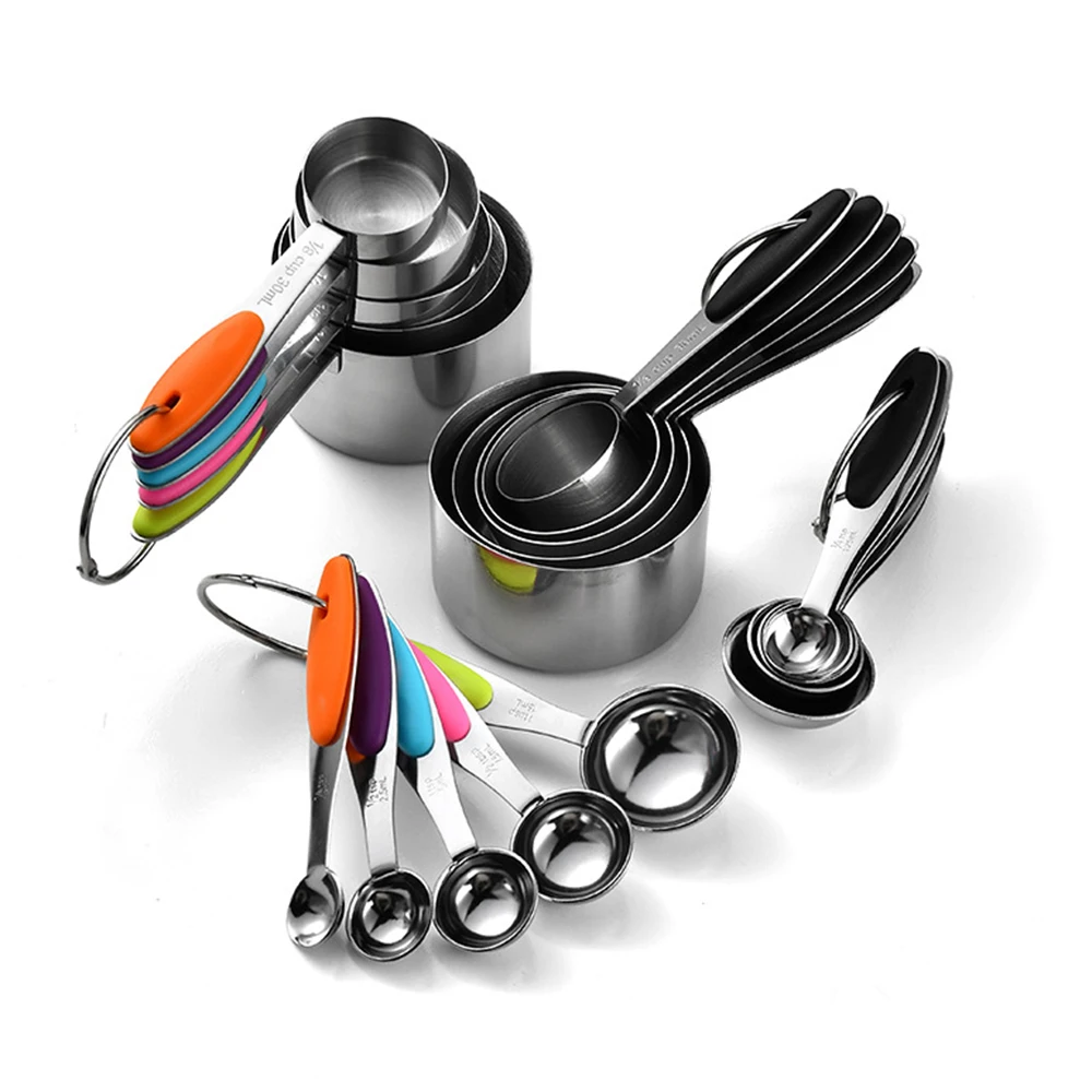 Camping Cooking Tool Set - 5/10 ชิ้นสแตนเลสวัดถ้วยและช้อนชุดอุปกรณ์ครัวสําหรับเบเกอรี่เค้กทําอาหารทําวัดเครื่องมือห้องครัว