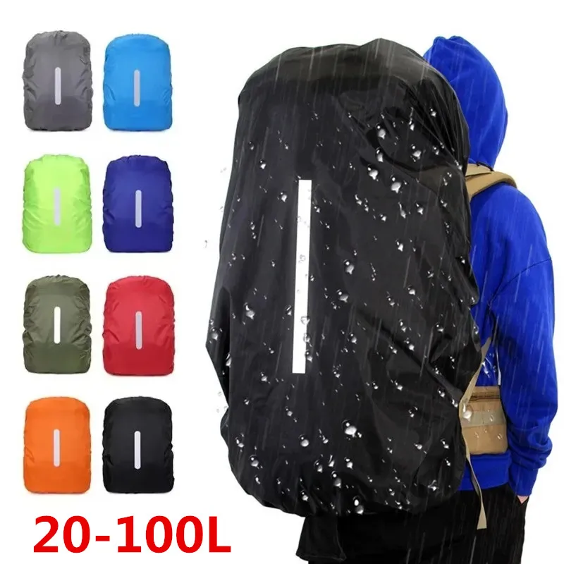 Camping Cooking Cover - ใหม่สะท้อนแสงกระเป๋าเป้สะพายหลังกันน้ํา Rain Cover 20L-100L กลางแจ้ง Night