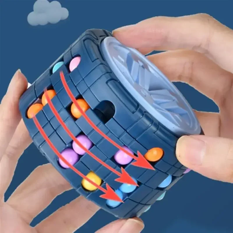 Fire Starter Cube - ของเล่นทรงลูกบาศก์3D ของเล่นสำหรับทารกแบบหมุนได้ของเล่นแบบหมุนได้สำหรับเด็กคลายความเครียดเพื่อการศึกษามอนเตสซอรี่