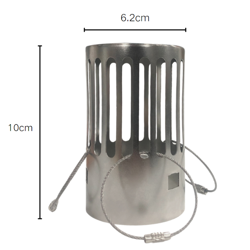 Camping Cooking Cover - ฝาครอบปล่องเตาไม้สำหรับตั้งแคมป์ ขนาด 62 มม. ทำจากสแตนเลส ป้องกันประกายไฟ