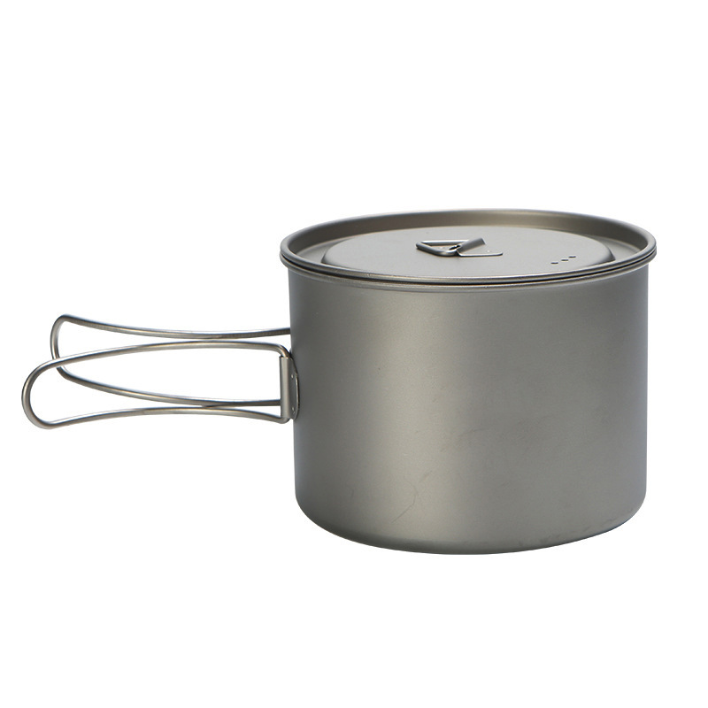 Camping Cooking Tool Set - หม้ออาหารปิคนิคไทเทเนียม750มล. 900มล. แขวนกลางแจ้ง panci camping แบบพกพา