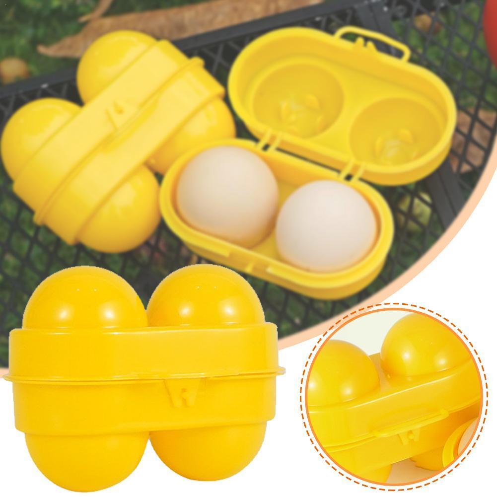 Camping Cooking Cover - กล่องเก็บไข่แบบ2ช่องกล่องใส่ไข่พลาสติกแบบพกพาสำหรับใส่ไข่สำหรับปิคนิคตั้งค่ายกลางแจ้งเคสชั้นวางของในครัว202 S5G3
