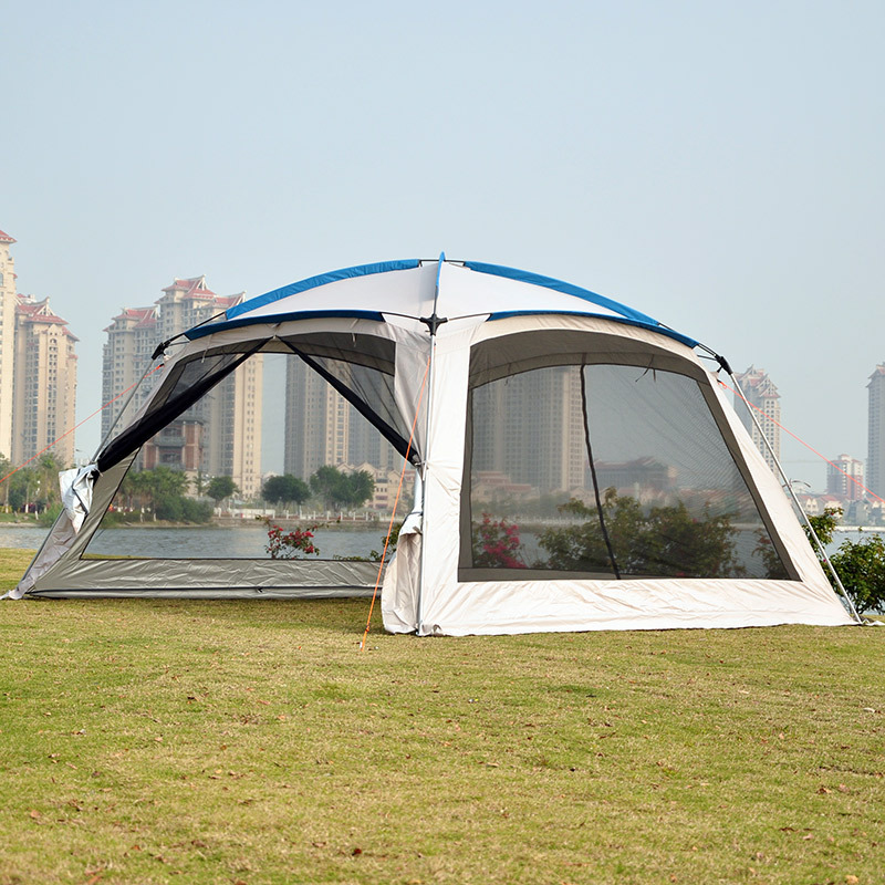 Camping Cooking Awning - เต็นท์กันสาดผ้าอ็อกซ์ฟอร์ดกันฝนกันยุงสำหรับ 6-8 คน ป้องกันแสงแดด เต็นท์แคมป์ปิ้งพับได้ พกพาสะดวก