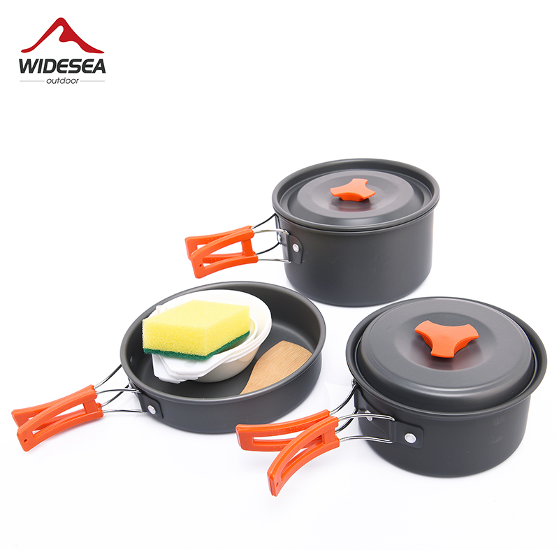 Camping Cooking Gear Set - Widea เครื่องใช้บนโต๊ะอาหารสำหรับตั้งแคมป์กลางแจ้ง set Alat masak เครื่องใช้บนโต๊ะอาหารอุปกรณ์เดินทางปิกนิกเดินป่าหม้อหุงนักท่องเที่ยวอุปกรณ์ตกปลา