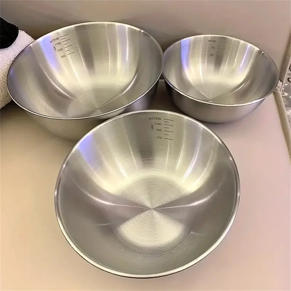 Camping Cooking Tool Set - ชุดชามสแตนเลส 1-3 ใบ พร้อมสเกลวัด สำหรับทำอาหาร อบขนม