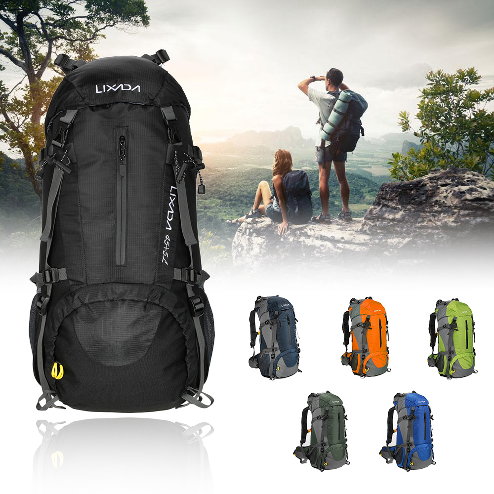 Camping Cooking Cover - Lixada กระเป๋าเดินทางกันน้ำขนาดใหญ่50ลิตร, เป้ไนลอนกระเป๋าโน้ตบุ๊คสะพายหลังกลางแจ้งพร้อมที่บังฝนตั้งแคมป์ปีนเขาเป้สะพายหลัง