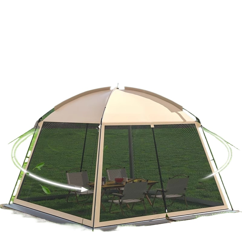 Camping Cooking Awning - เต็นท์ตาข่ายสำหรับตั้งแคมป์กลางแจ้ง ศาลาพักผ่อนสำหรับหลายคน เต็นท์ปิกนิกสำหรับตั้งแคมป์ชายหาด เต็นท์ทำอาหารชายหาด เต็นท์กันสาดแบบพกพา