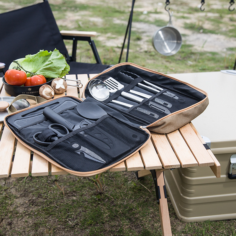 ชุดเครื่องครัวแคมป์ปิ้ง 8 ชิ้น - Camping Cooking Gear Set บทวิจารณ์และราคา
