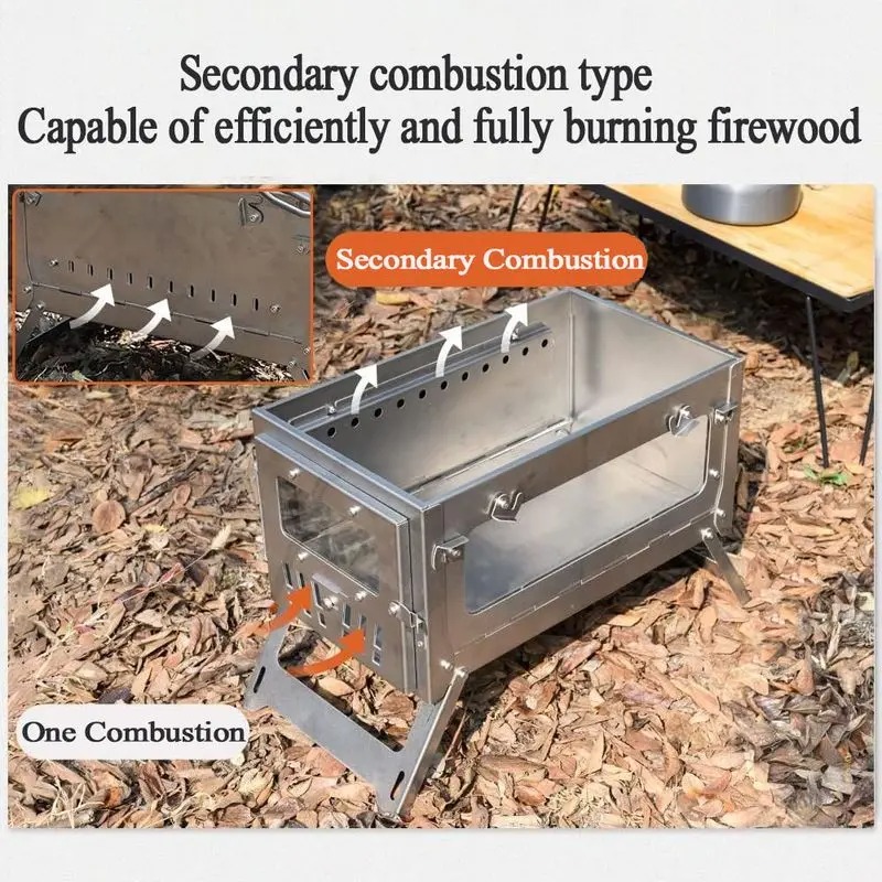 430 สแตนเลสแบบพกพาเต็นท์เตาพับ - Camping Cooking Wood Stove บทวิจารณ์และราคา