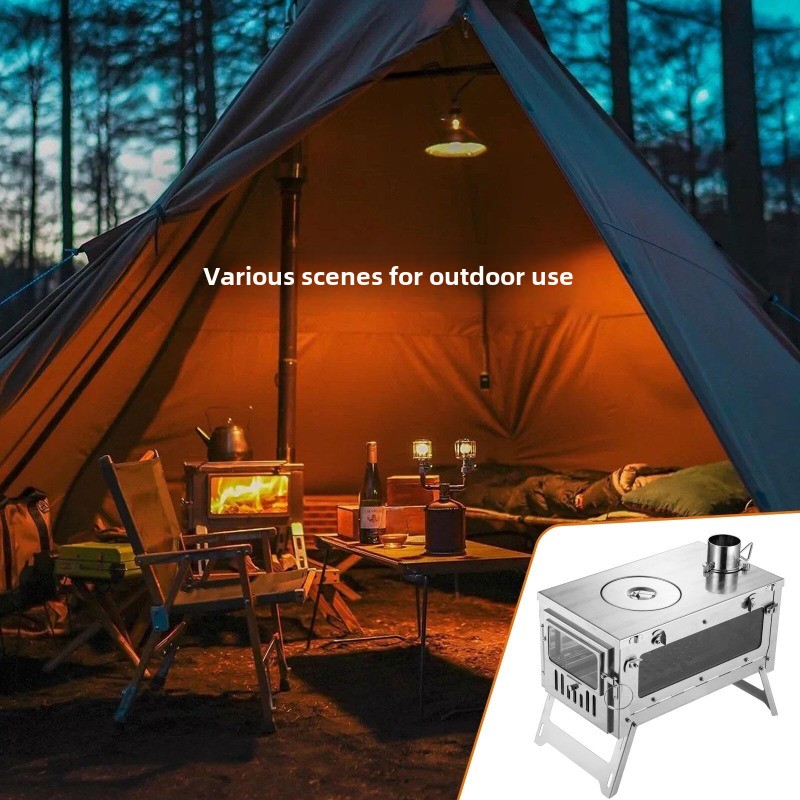 430 สแตนเลสแบบพกพาเต็นท์เตาพับ - Camping Cooking Wood Stove บทวิจารณ์และราคา