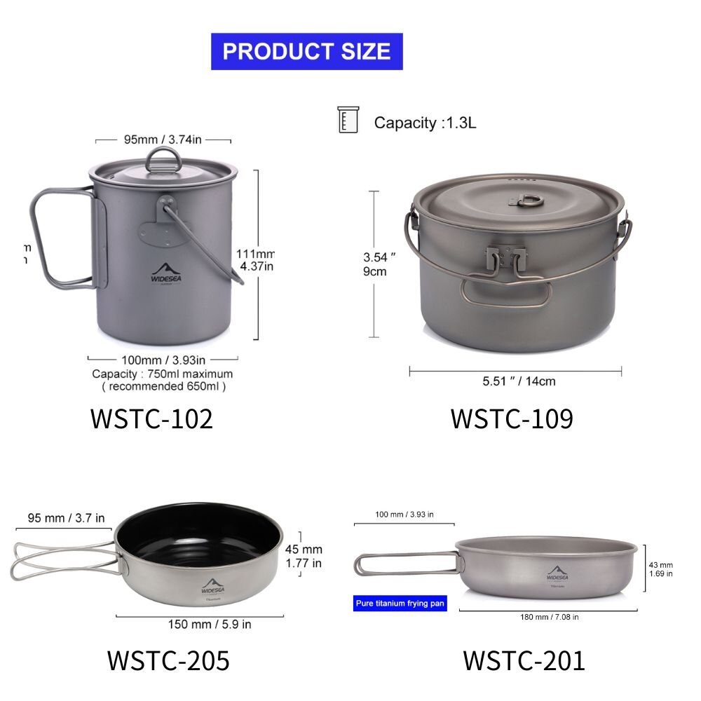 ชุดเครื่องครัวไทเทเนียมสำหรับต - Camping Cooking Wok บทวิจารณ์และราคา