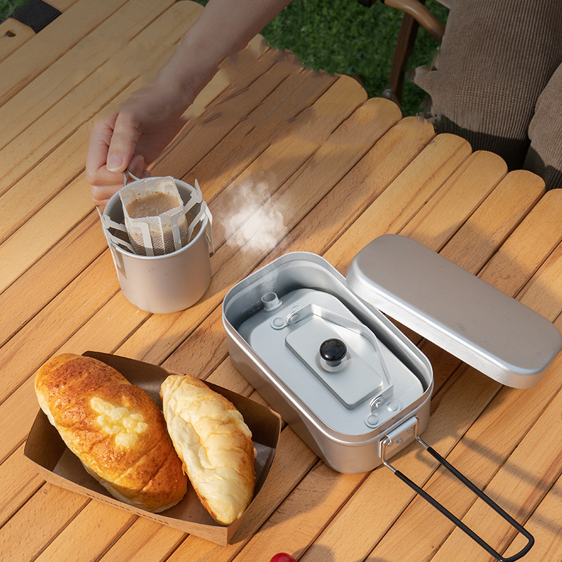 กาน้ำชาแบบพกพาสำหรับปิกนิกการต - Camping Cooking Gear Set บทวิจารณ์และราคา