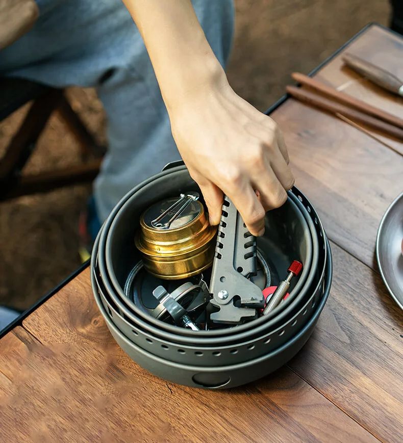 เตาแคมป์ปิ้งเตาแอลกอฮอล์หม้อทํ - Camping Cooking Wok บทวิจารณ์และราคา