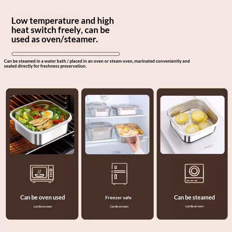 กล่องอาหารสแตนเลสขนาดใหญ่แบบพก - Camping Cooking Food บทวิจารณ์และราคา