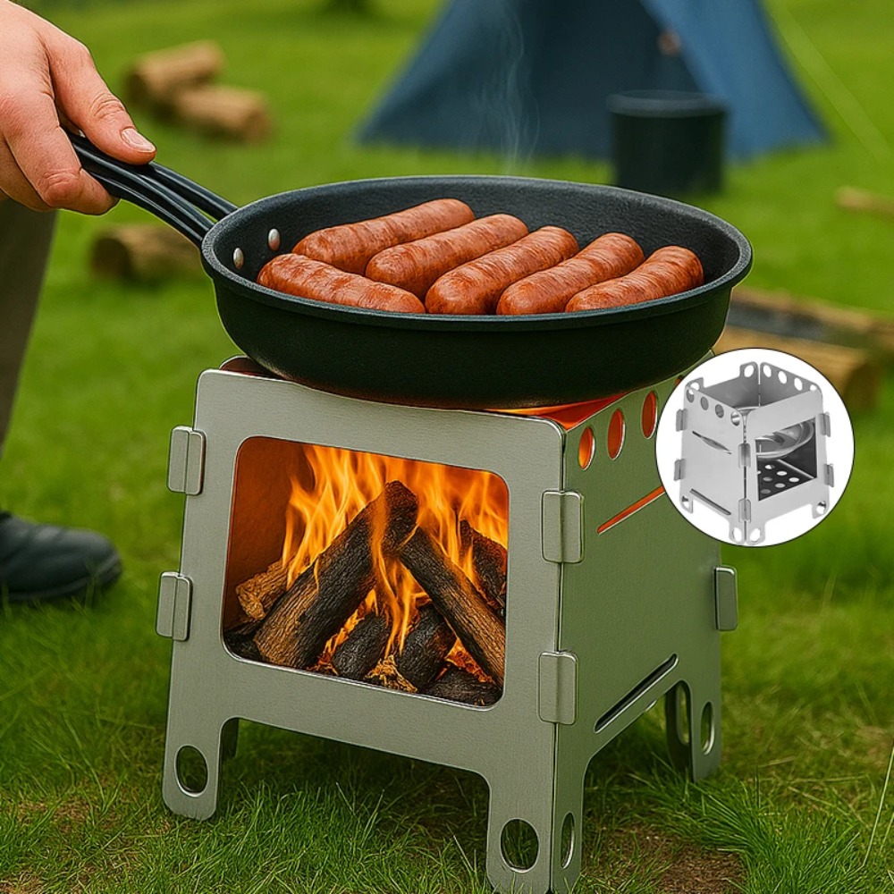 เตาเผาไม้สำหรับตั้งแคมป์ เตาแอ - Camping Cooking Wood Stove บทวิจารณ์และราคา
