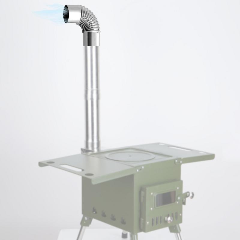 60/75 มม.สแตนเลส 90 องศาข้อศอก - Camping Cooking Wood Stove บทวิจารณ์และราคา