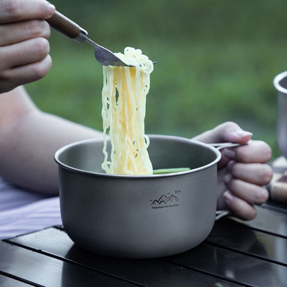 หม้อแคมป์ปิ้งโลหะผสมไทเทเนียมข - Camping Cooking Noodles บทวิจารณ์และราคา