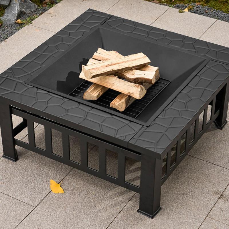 Camping เตาฟืน Square Fire Pit - Camping Cooking Wood Stove บทวิจารณ์และราคา