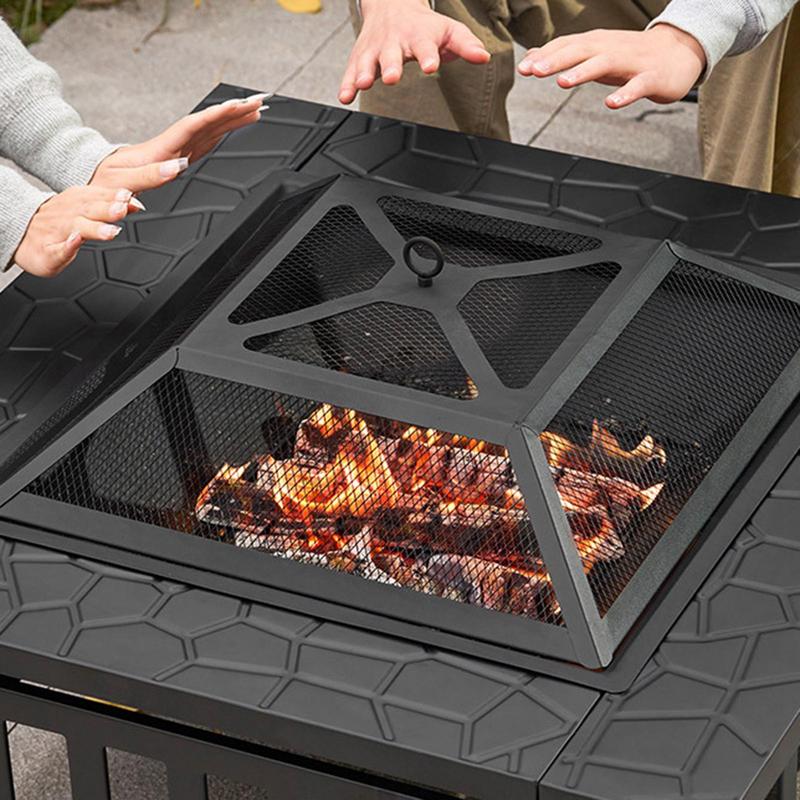 Camping เตาฟืน Square Fire Pit - Camping Cooking Wood Stove บทวิจารณ์และราคา
