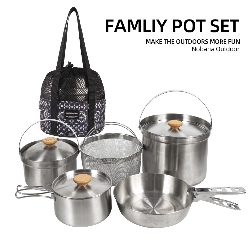 NOBANA ใหม่ล่าสุดกลางแจ้งชุดหม - Camping Cooking Wok บทวิจารณ์และราคา