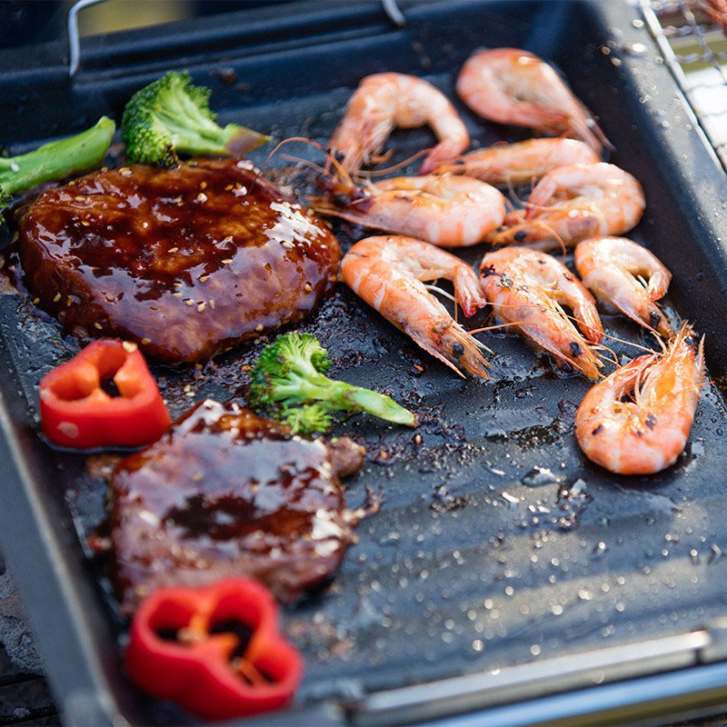 กระทะย่างทรงสี่เหลี่ยมหนาสำหรั - Camping Cooking Wok บทวิจารณ์และราคา