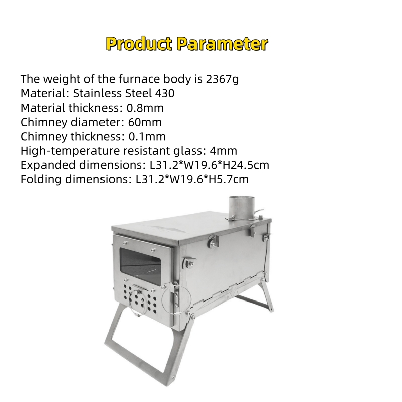 เตาไม้พับได้ สแตนเลส พกพาสะดวก - Camping Cooking Wood Stove บทวิจารณ์และราคา