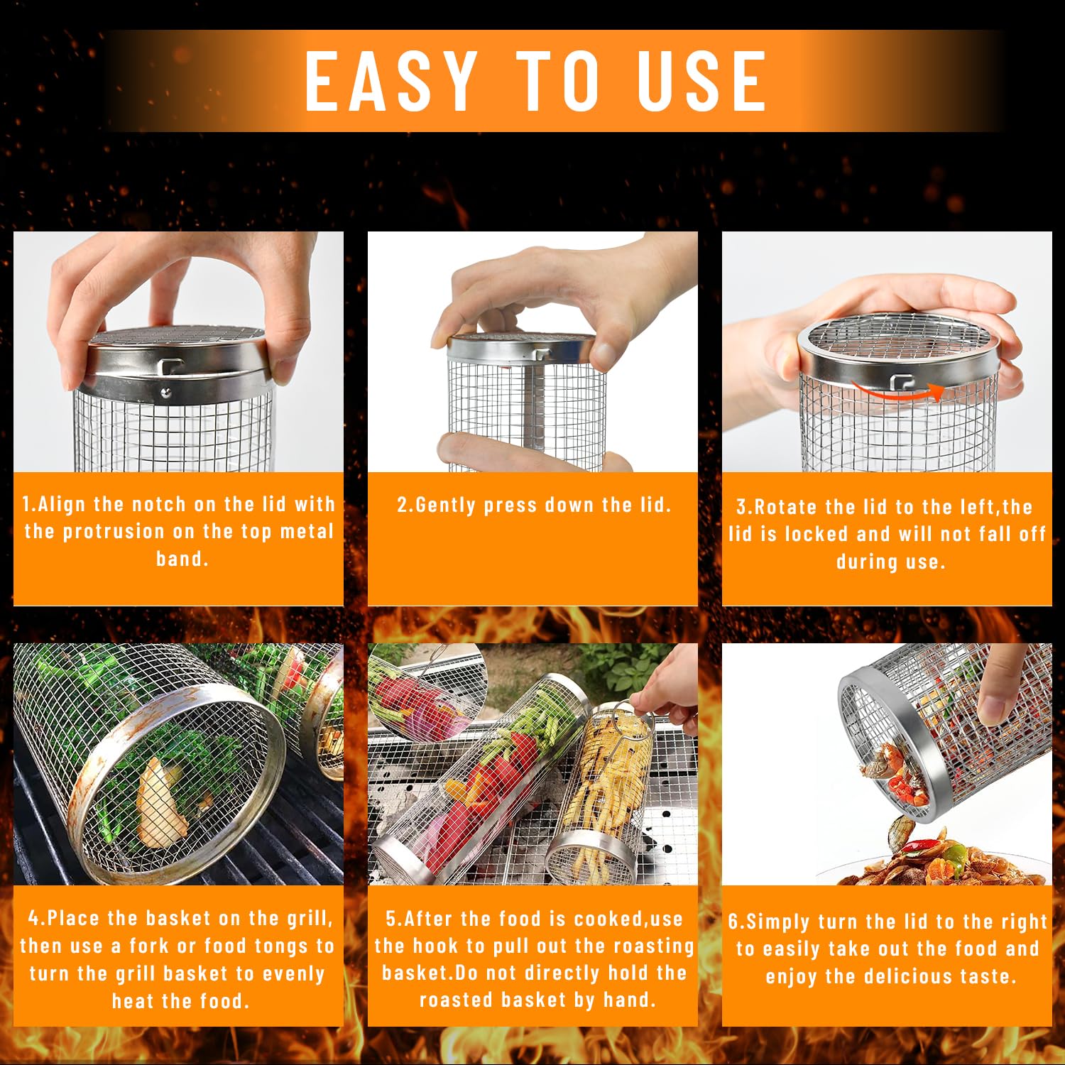 2 ชิ้น Rolling ย่างตะกร้าสําหร - Camping Cooking Gear Set บทวิจารณ์และราคา