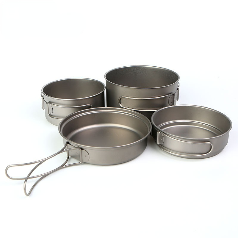 ชุดหม้อไทเทเนียมบริสุทธิ์สำหรั - Camping Cooking Noodles บทวิจารณ์และราคา
